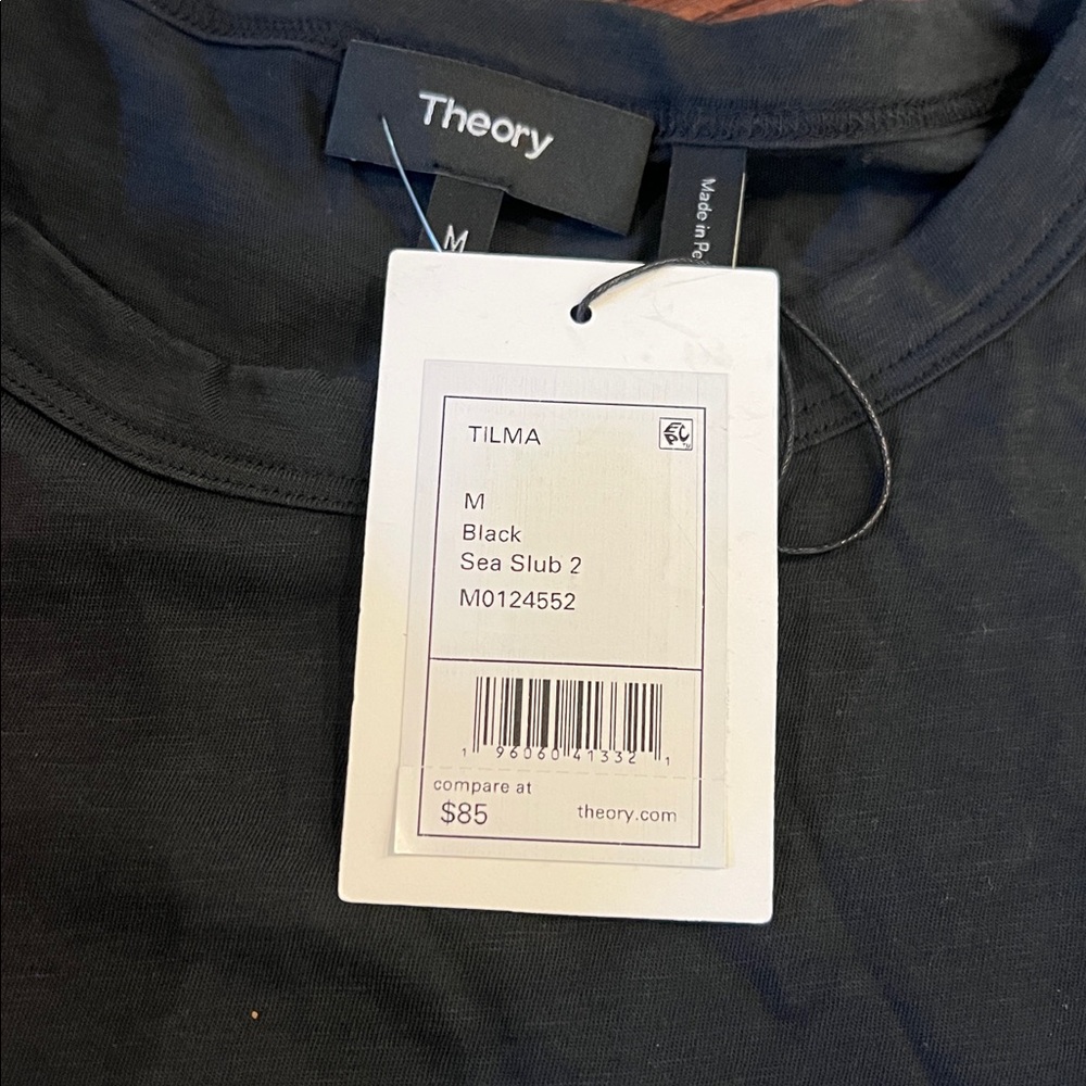 Theory NWT sea slub Black Short Sleeve T-Shirt - Picture 2 of 2